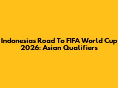 Indonesia's Road To FIFA World Cup 2026: Asian Qualifiers
