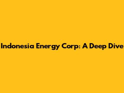 Indonesia Energy Corp: A Deep Dive