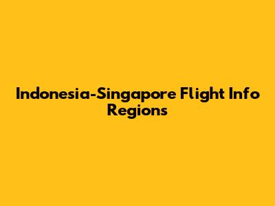 Indonesia-Singapore Flight Info Regions