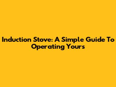 Induction Stove: A Simple Guide To Operating Yours