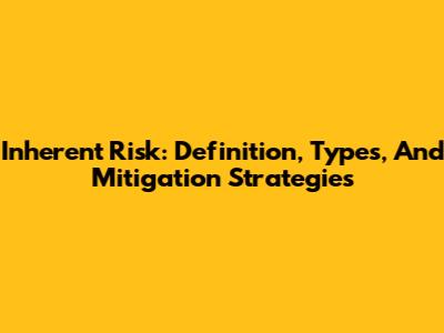 Inherent Risk: Definition, Types, And Mitigation Strategies
