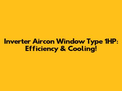 Inverter Aircon Window Type 1HP: Efficiency & Cooling!