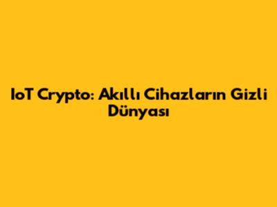 IoT Crypto: Akıllı Cihazların Gizli Dünyası