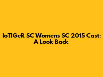 IoTIGeR SC Women's SC 2015 Cast: A Look Back
