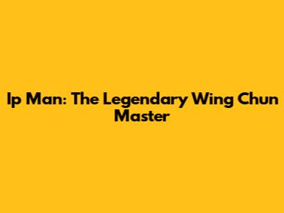 Ip Man: The Legendary Wing Chun Master