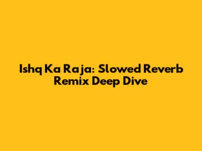 Ishq Ka Raja: Slowed Reverb Remix Deep Dive