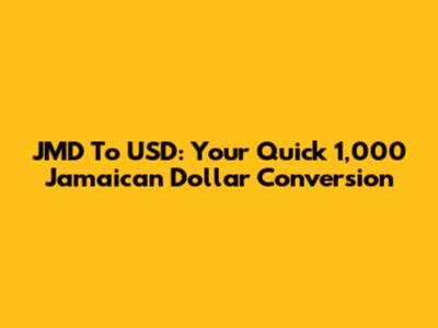 JMD To USD: Your Quick 1,000 Jamaican Dollar Conversion