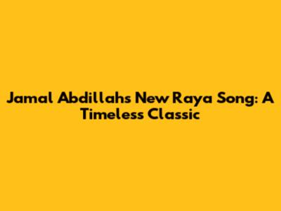 Jamal Abdillah's New Raya Song: A Timeless Classic