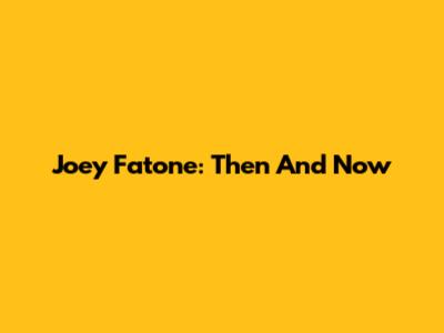 Joey Fatone: Then And Now