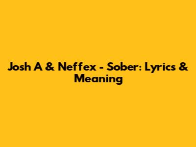 Josh A & Neffex - Sober: Lyrics & Meaning