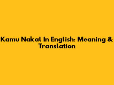 Kamu Nakal In English: Meaning & Translation