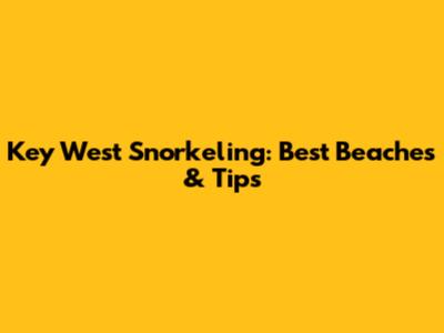 Key West Snorkeling: Best Beaches & Tips