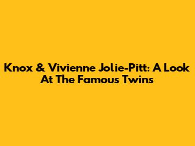 Knox & Vivienne Jolie-Pitt: A Look At The Famous Twins
