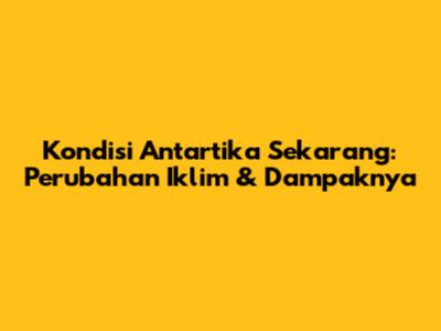Kondisi Antartika Sekarang: Perubahan Iklim & Dampaknya