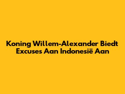 Koning Willem-Alexander Biedt Excuses Aan Indonesië Aan