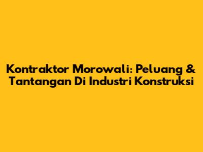 Kontraktor Morowali: Peluang & Tantangan Di Industri Konstruksi