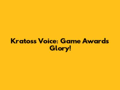 Kratos's Voice: Game Awards Glory!