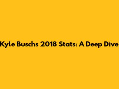 Kyle Busch's 2018 Stats: A Deep Dive