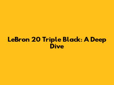 LeBron 20 'Triple Black': A Deep Dive