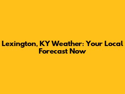 Lexington, KY Weather: Your Local Forecast Now