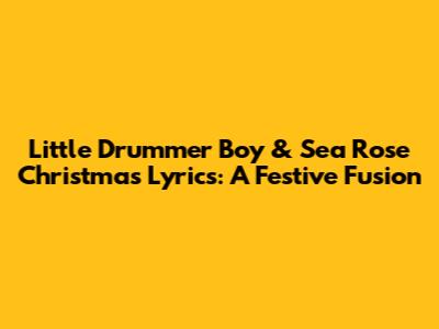 Little Drummer Boy & Sea Rose Christmas Lyrics: A Festive Fusion