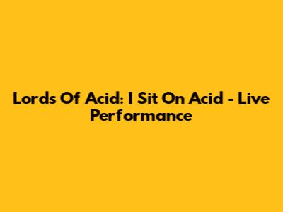 Lords Of Acid: I Sit On Acid - Live Performance