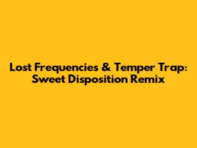 Lost Frequencies & Temper Trap: Sweet Disposition Remix