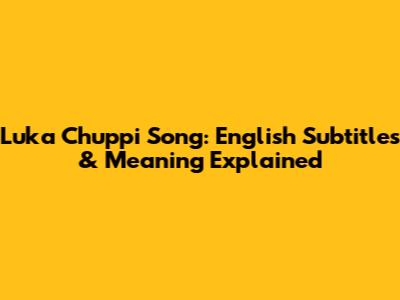 Luka Chuppi Song: English Subtitles & Meaning Explained