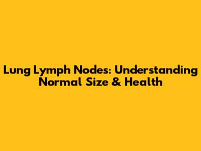Lung Lymph Nodes: Understanding Normal Size & Health