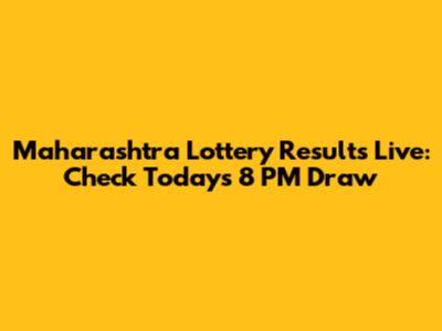 Maharashtra Lottery Results Live: Check Today's 8 PM Draw