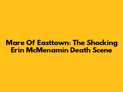 Mare Of Easttown: The Shocking Erin McMenamin Death Scene