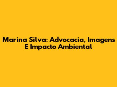 Marina Silva: Advocacia, Imagens E Impacto Ambiental