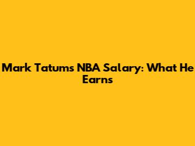 Mark Tatum's NBA Salary: What He Earns