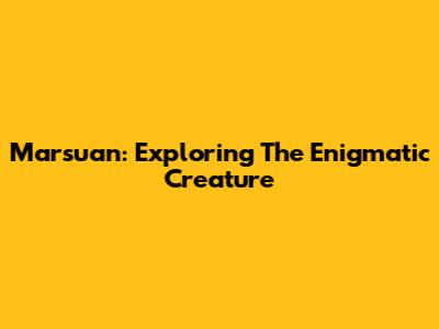 Marsuan: Exploring The Enigmatic Creature