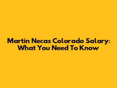 Martin Necas Colorado Salary: What You Need To Know