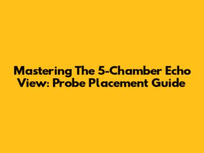 Mastering The 5-Chamber Echo View: Probe Placement Guide