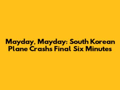 Mayday, Mayday: South Korean Plane Crash's Final Six Minutes