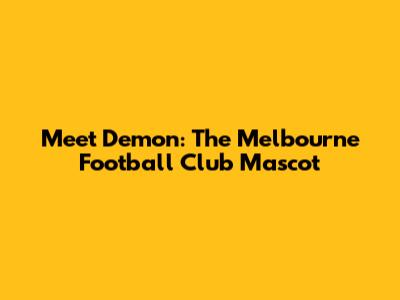 Meet Demon: The Melbourne Football Club Mascot