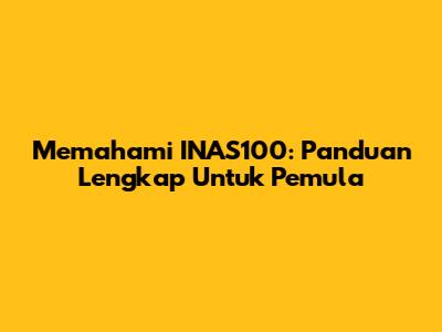 Memahami INAS100: Panduan Lengkap Untuk Pemula
