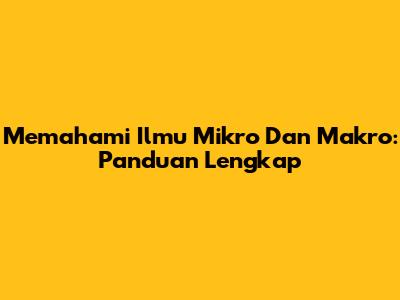 Memahami Ilmu Mikro Dan Makro: Panduan Lengkap