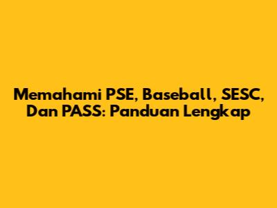 Memahami PSE, Baseball, SESC, Dan PASS: Panduan Lengkap
