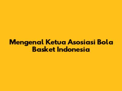 Mengenal Ketua Asosiasi Bola Basket Indonesia