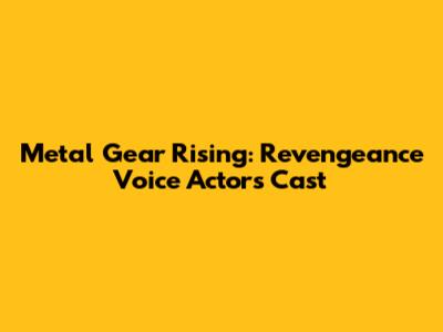 Metal Gear Rising: Revengeance Voice Actors Cast