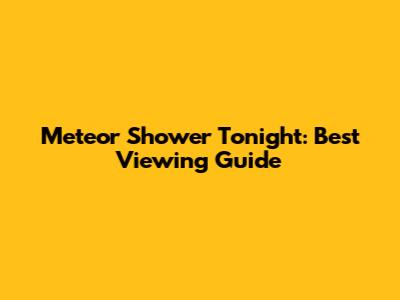 Meteor Shower Tonight: Best Viewing Guide