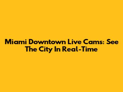Miami Downtown Live Cams: See The City In Real-Time