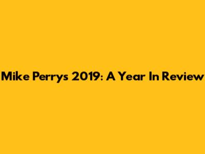 Mike Perry's 2019: A Year In Review