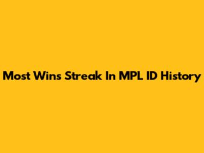 Most Wins Streak In MPL ID History
