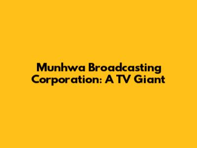 Munhwa Broadcasting Corporation: A TV Giant