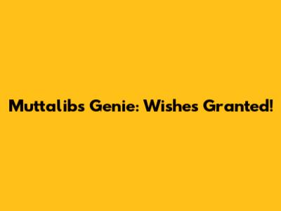 Muttalib's Genie: Wishes Granted!
