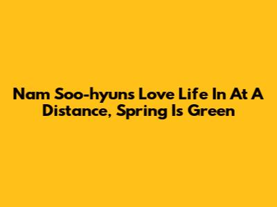 Nam Soo-hyun's Love Life In 'At A Distance, Spring Is Green'